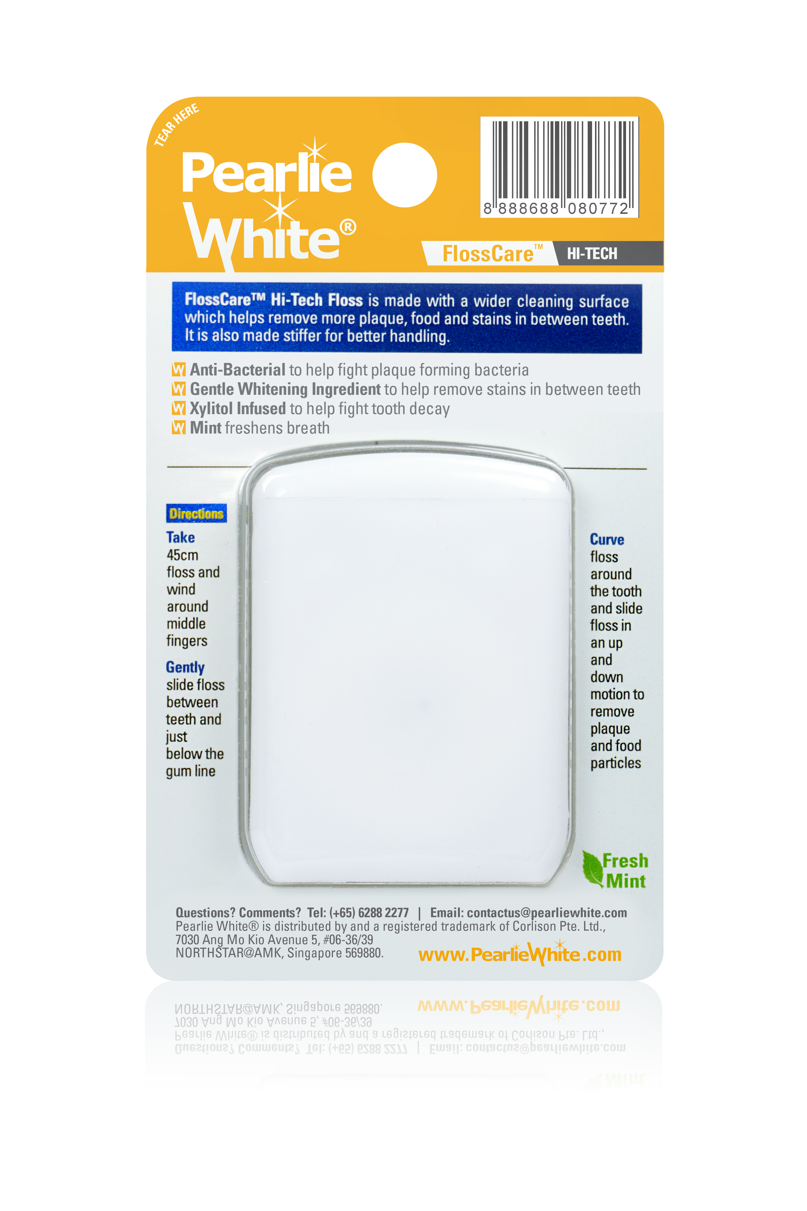 Pearlie White Hi-Tech Floss Mint 50m | National Skin Centre
